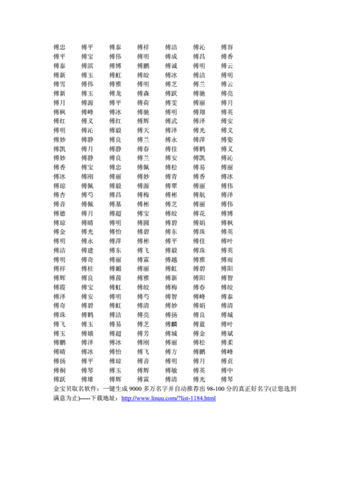 姓傅的宝宝起名