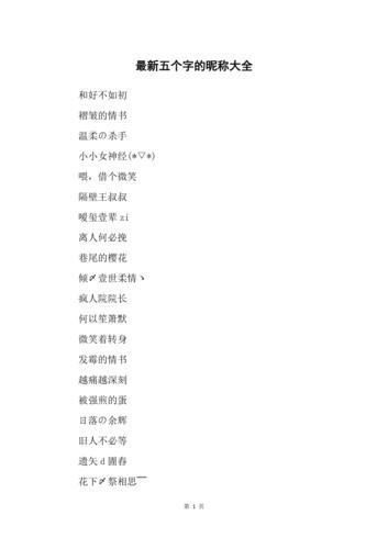 五个字的名字好听好萌