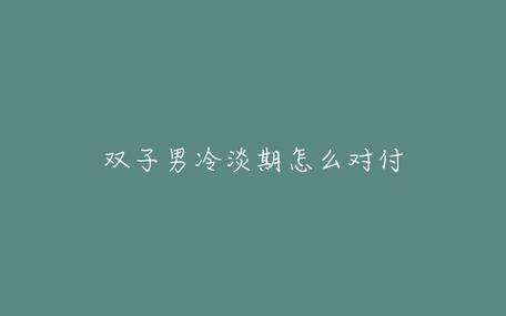 双子男冷淡期怎么对付