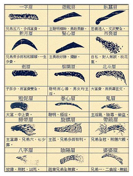 看面相眉毛算命图解