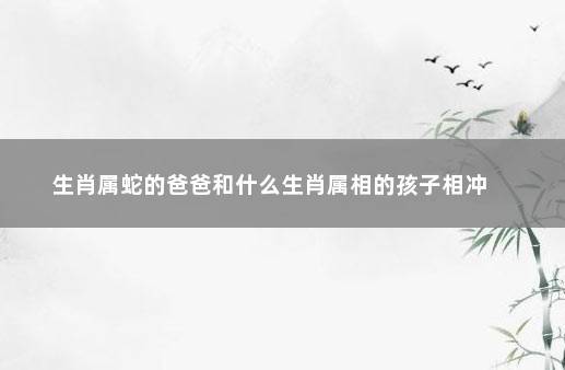 爸爸属蛇孩子属什么比较好