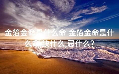 金箔金命人忌什么