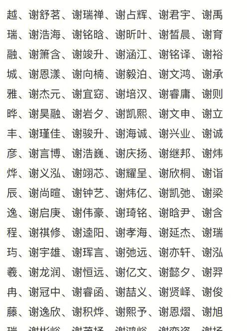 姓谢男孩子好听的名字
