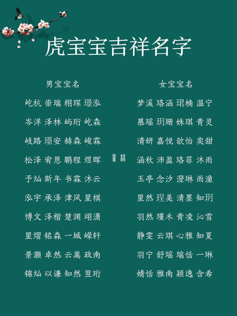 寓意好的虎宝宝名字