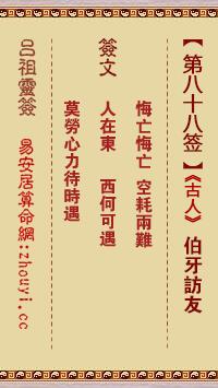 吕祖灵签88签解签