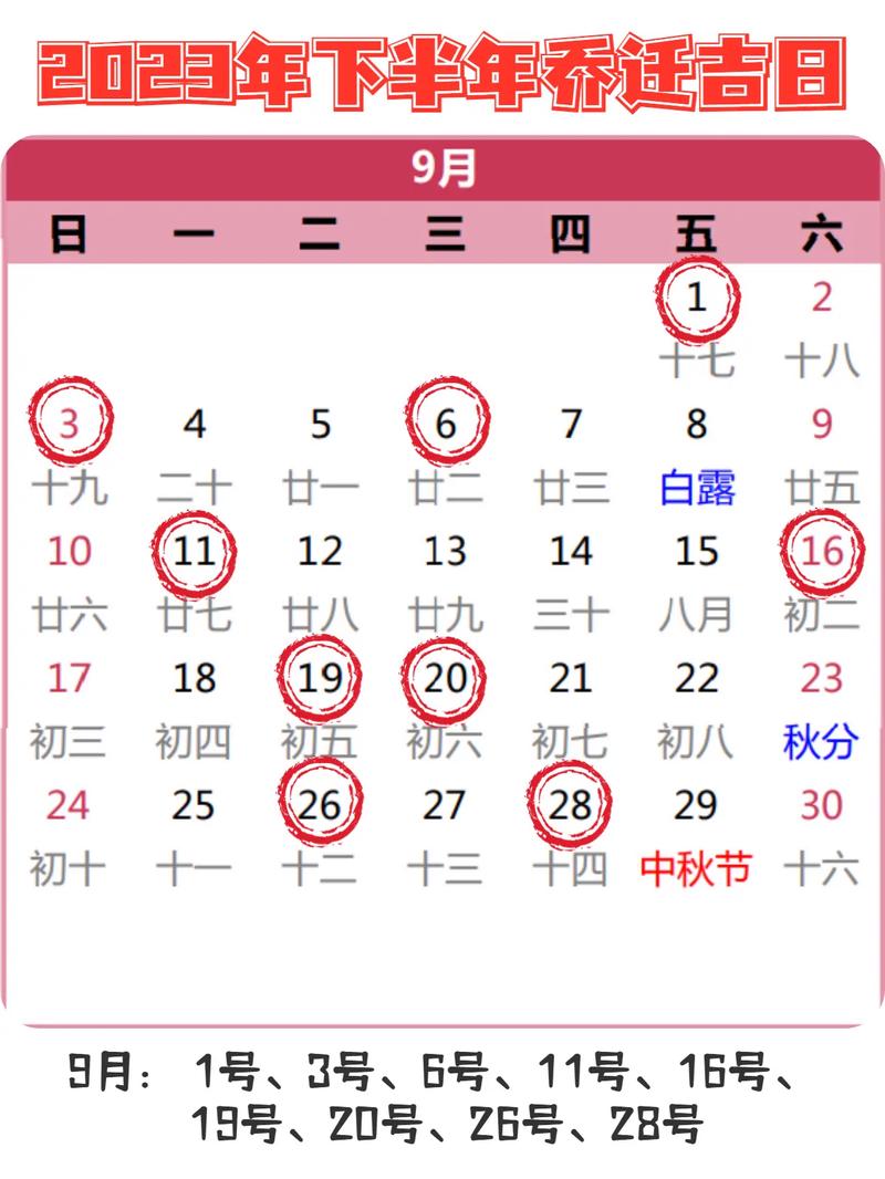 2023下半年最佳开业吉日期