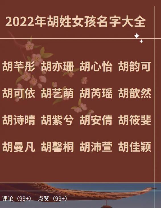 2023年四月十一出生胡姓女孩名字叫什么