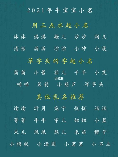 2021牛宝宝女孩子小名