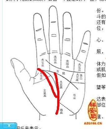 生命线末端有分叉手相图解