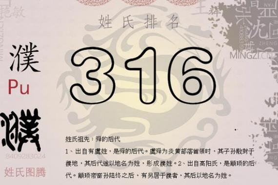 濮姓氏源流 濮姓的来源和历史
