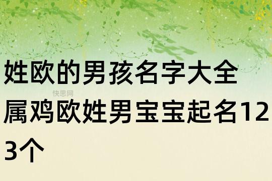欧姓鸡年男宝宝名字