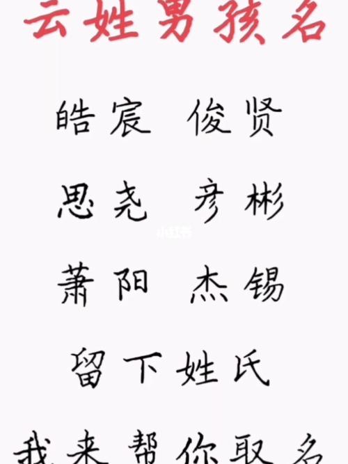 云姓男孩纯粹认真名字大全
