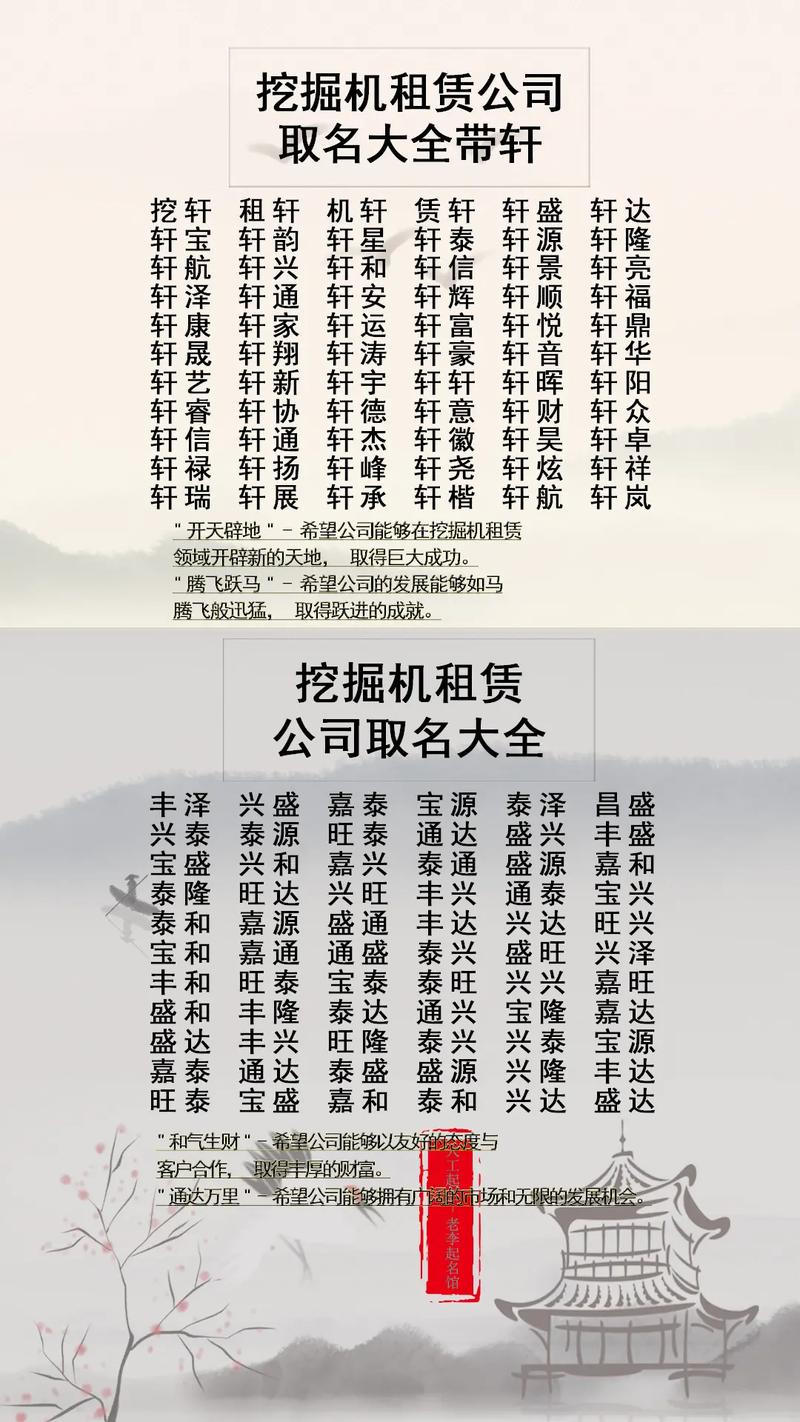 挖掘机公司起名大全