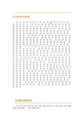 五行属木又大气的字