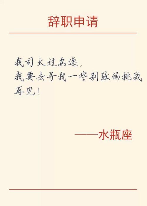 水瓶座的人辞职什么理由