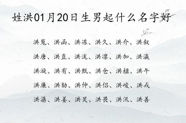 属水男孩取名带洪字