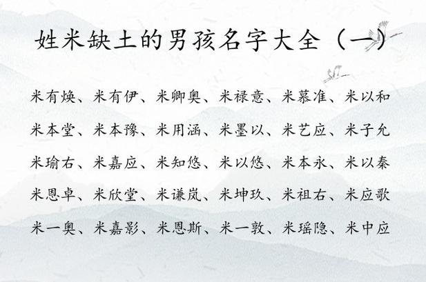 米姓男孩名字大全有寓意