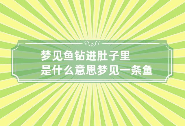 梦见鱼钻肉里 梦见小鱼钻进肉里