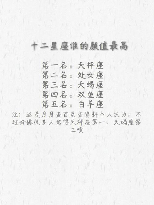 十二星座颜值排行,谁最美?谁最丑?你排第几?