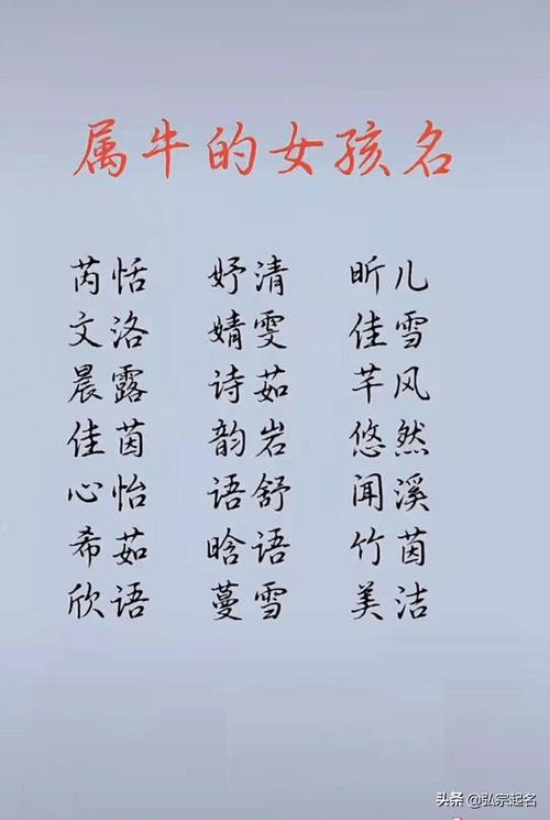 牛年女宝宝取什么名字好