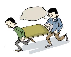 梦见自己和别人用担架抬死人