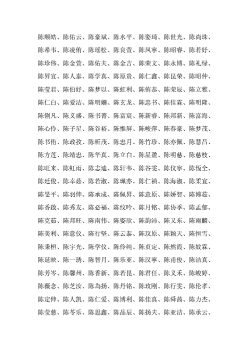 陈与什么好听的名字大全