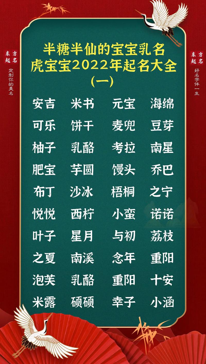 2022虎宝宝最火乳名