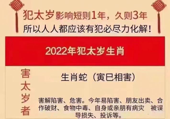 2022年犯太岁的五个生肖