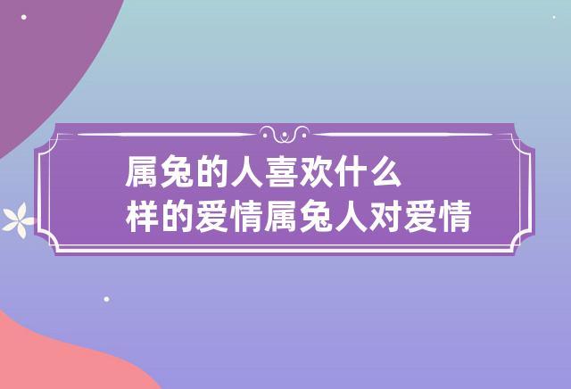爱情给了属兔什么