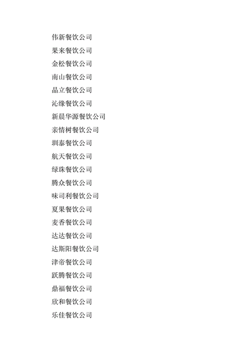 餐饮公司如何取名