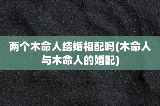 木命和什么命人最配