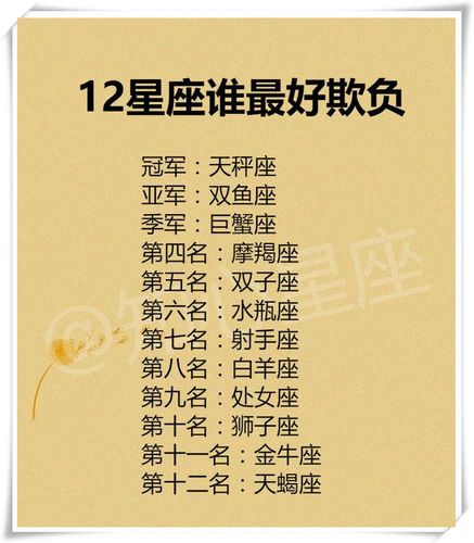 十二星座的性格脾气