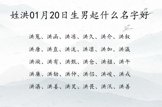 姓洪的宝宝如何起名字