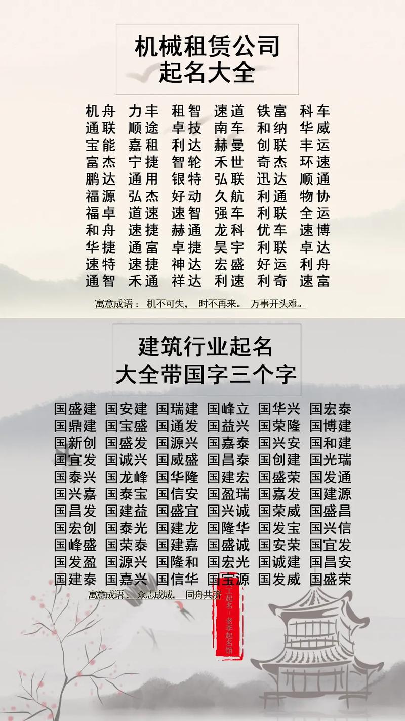 吉祥简单的机械租赁公司名字