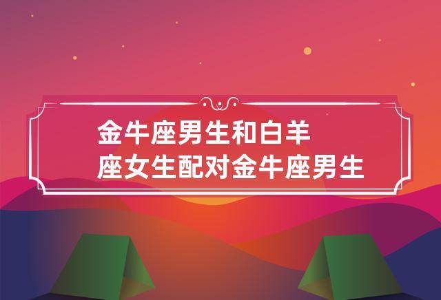 白羊座女生v金牛座男生