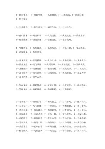 关于十二生肖成语大全