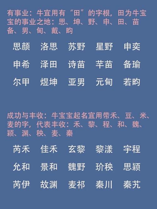 属牛雨水出生的男孩取名精选