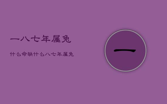 一九八七属兔运势