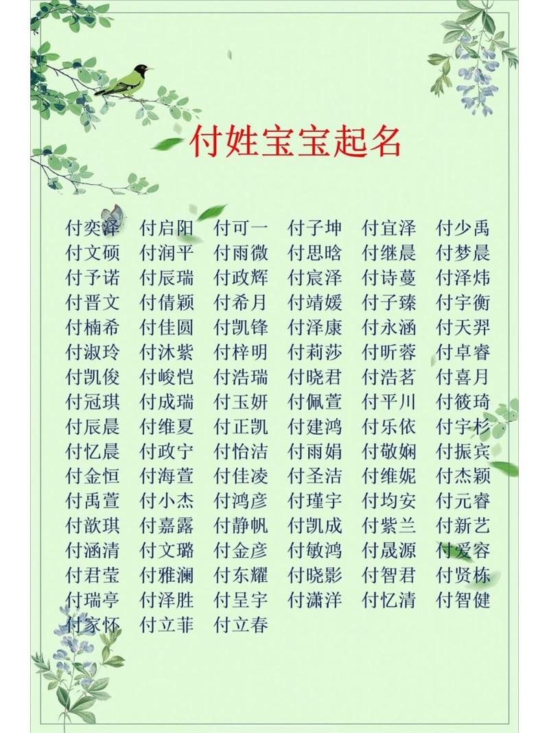 付姓男孩高贵洋气名字怎么起