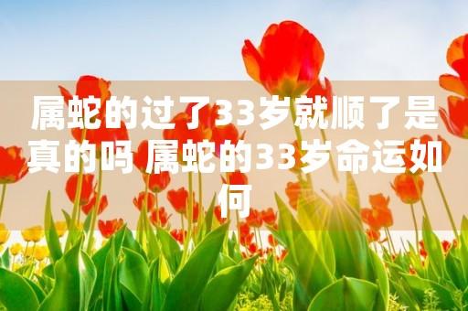 属蛇的过了33岁就顺了属