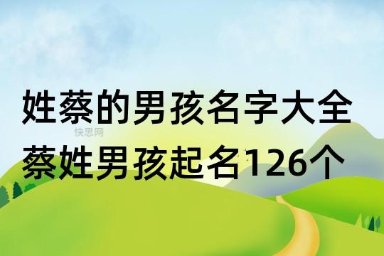 求男孩名字蔡文什么的