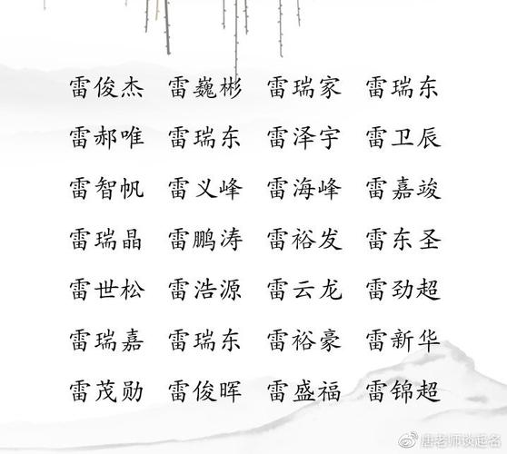 男孩子姓雷取什么名字好听