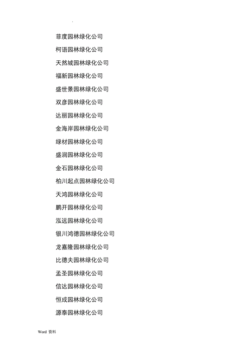 通俗易懂的绿化公司名字大全集
