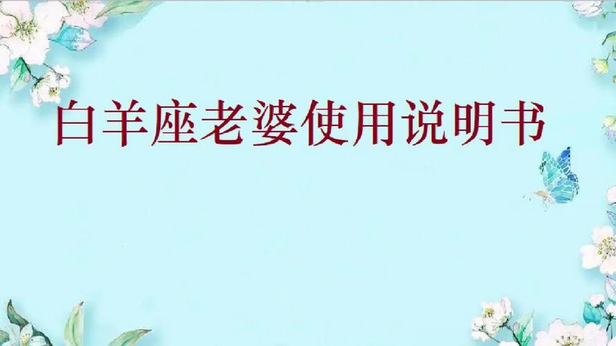 白羊座老婆使用说明书