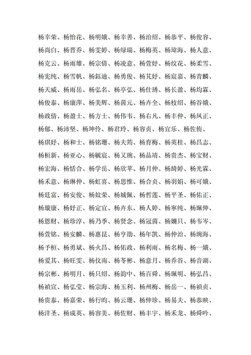 杨姓男孩有志向抱负的名字