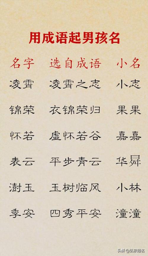 寓意特别的成语男孩取名