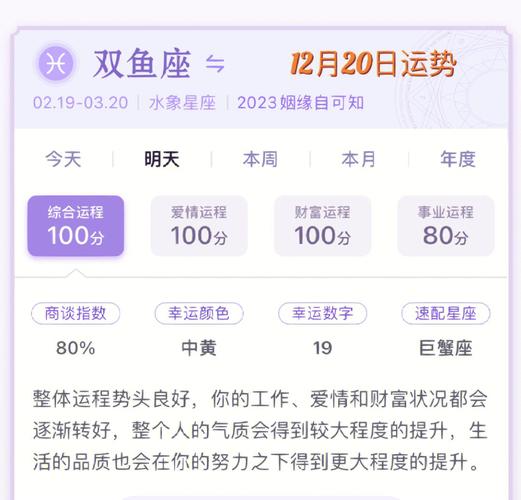 2020年12月08日双鱼座星座运势分析及运程详解