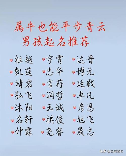 2021牛年宝宝名字大全:男孩篇