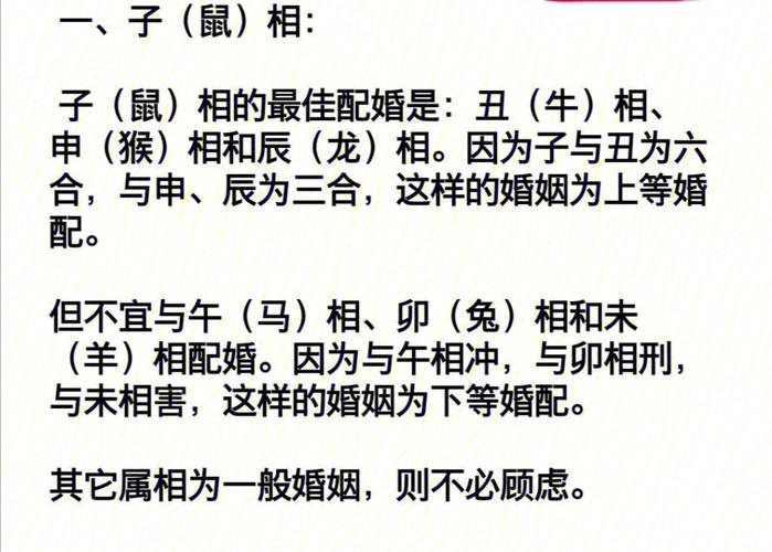 十二生肖婚配相关知识