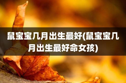 鼠妈妈生鼠宝宝合适吗?鼠宝宝几月出生好?